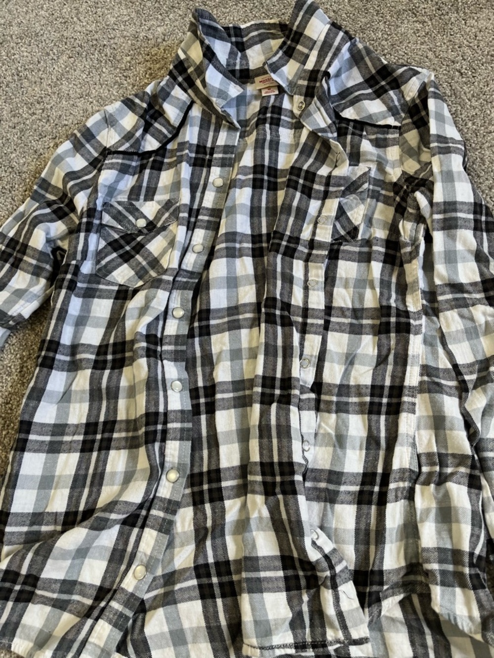 Black, grey and white flannel
